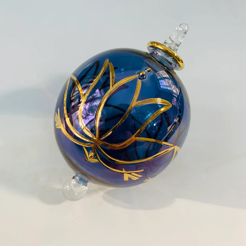 Hand Blown Ornaments - Blue Lotus