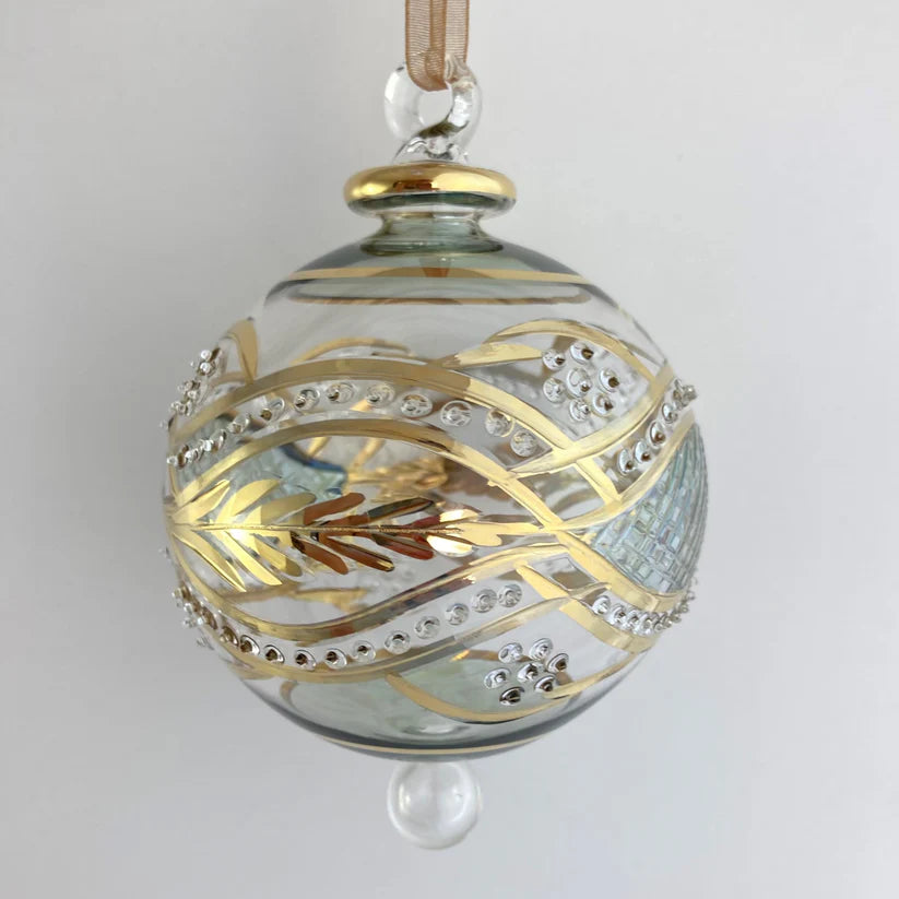 Hand Blown Ornaments - Green Garland